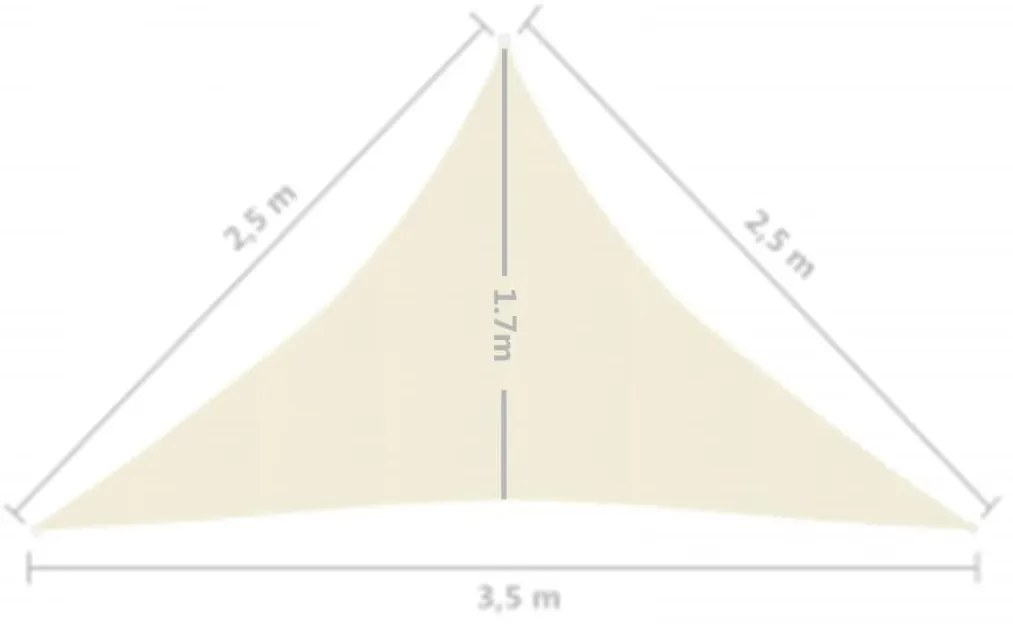 vidaXL Πανί Σκίασης Κρεμ 2,5 x 2,5 x 3,5 μ. από HDPE 160 γρ/μ²