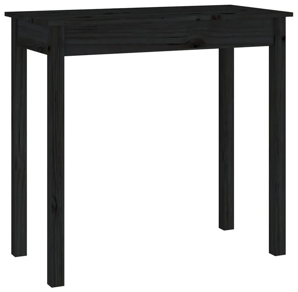 Τραπέζι Κονσόλα Μαύρο 80 x 40 x 75 εκ. από Μασίφ Ξύλο Πεύκου - Μαύρο
