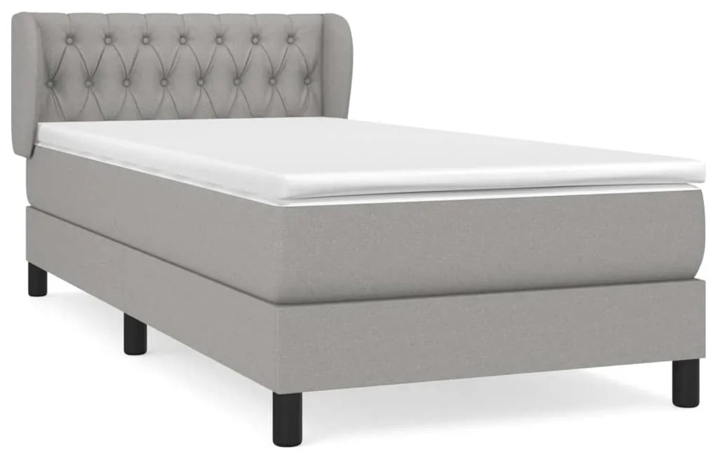 ΚΡΕΒΑΤΙ BOXSPRING ΜΕ ΣΤΡΩΜΑ ΑΝΟΙΧΤΟ ΓΚΡΙ 90X200 ΕΚ. ΥΦΑΣΜΑΤΙΝΟ 3126453