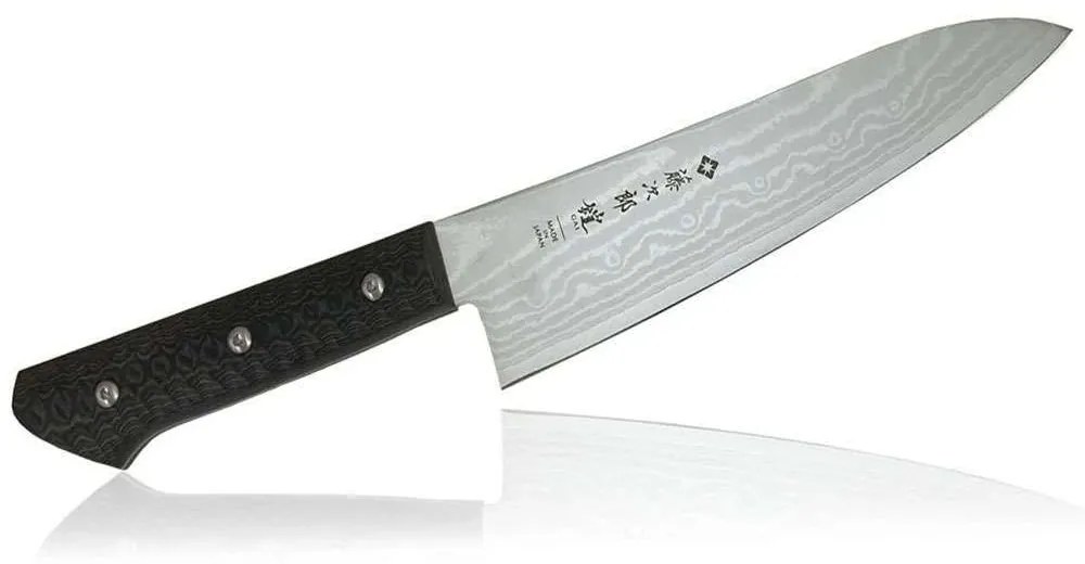Μαχαίρι Chef Gai F-1352 18cm Από Δαμασκηνό Ατσάλι Silver-Black Tojiro Stainless Steel
