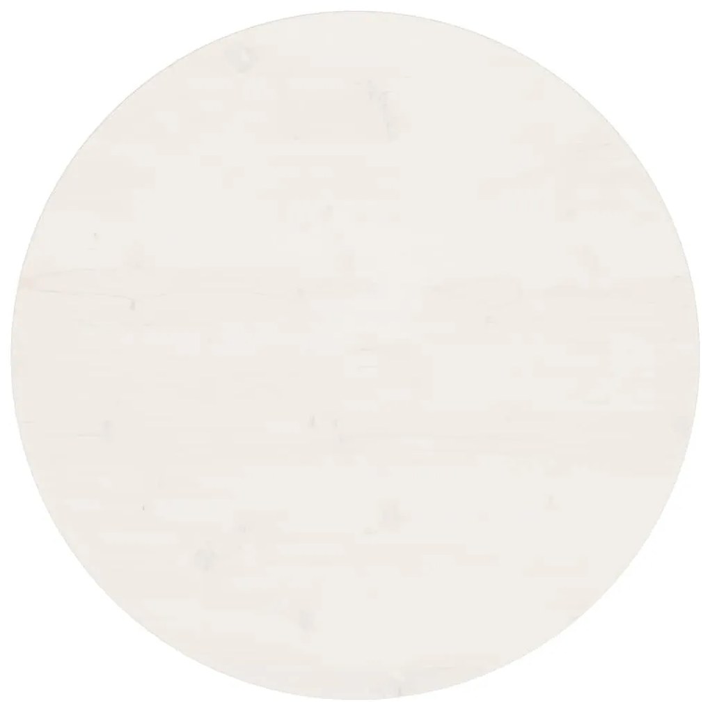vidaXL Επιφάνεια Τραπεζιού Λευκή Ø70 x 2,5 εκ. από Μασίφ Ξύλο Πεύκου