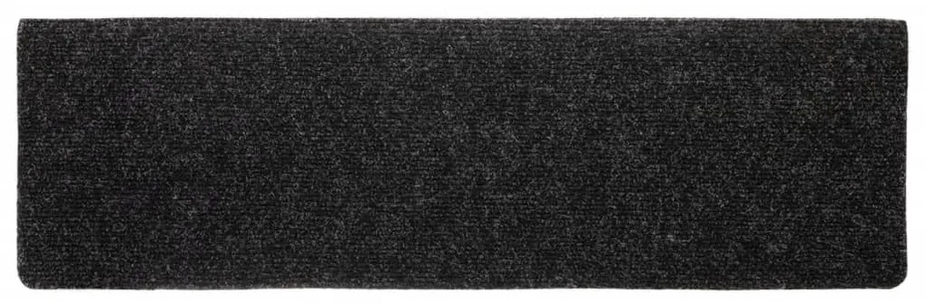 vidaXL Αυτοκόλλητα Πατάκια Σκαλιών 5 τεμ. 65x21x4 εκ. Μαύρα Ορθογώνια Άκρη