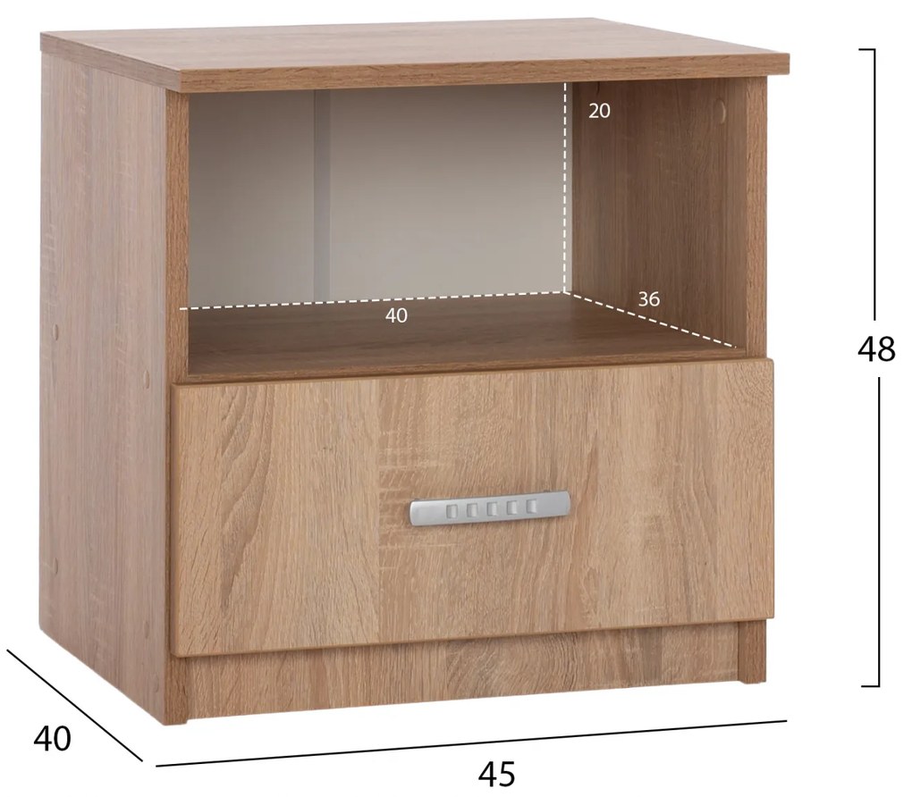 ΚΟΜΟΔΙΝΟ ΜΕ ΣΥΡΤΑΡΙ ADLER SONAMA OAK HM2431.01 45x40x48 εκ. - 0521070 - HM2431.01