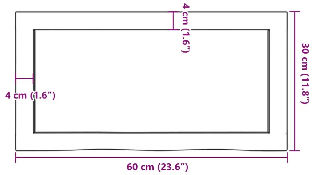 ΡΑΦΙ ΤΟΙΧΟΥ 60 X 30 X 6 ΕΚ. ΑΠΟ ΑΚΑΤΕΡΓΑΣΤΟ ΜΑΣΙΦ ΞΥΛΟ ΔΡΥΟΣ 363526