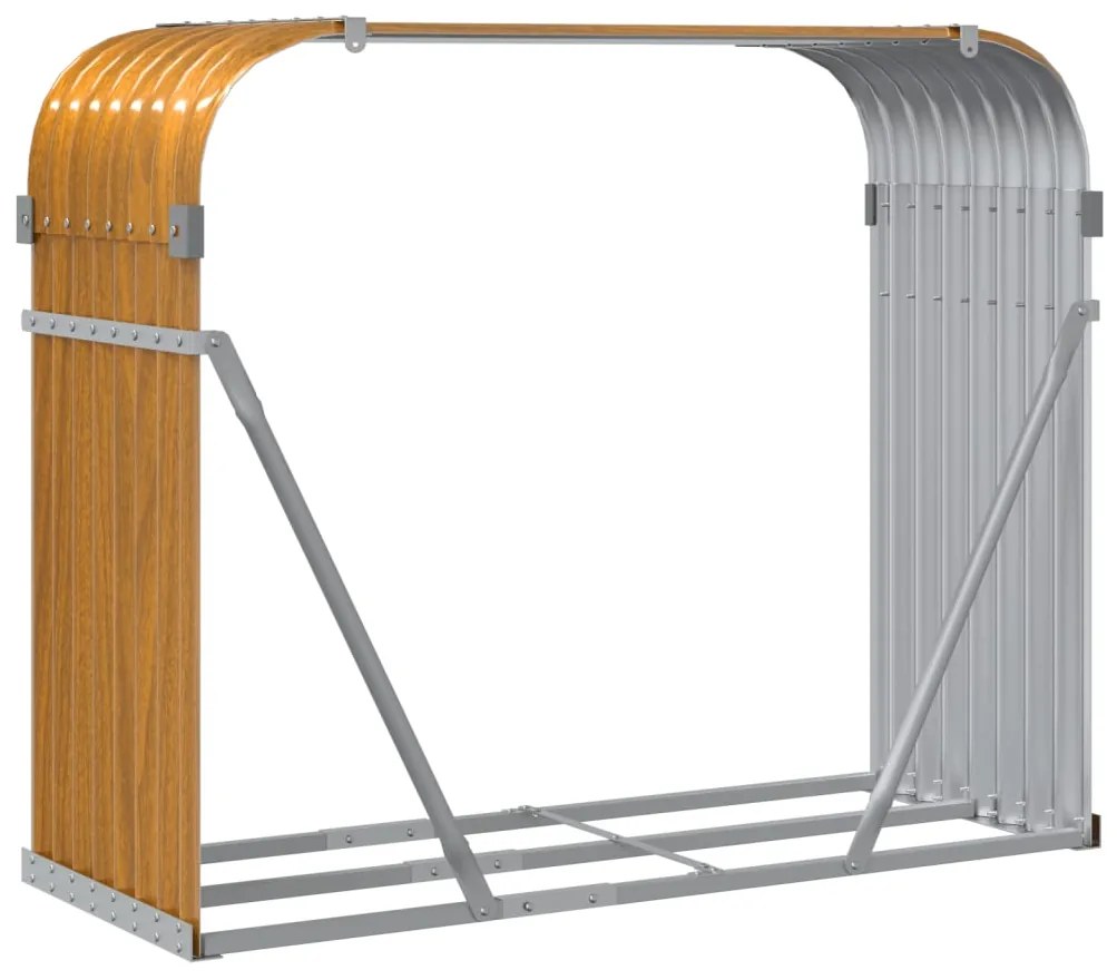 vidaXL Ξυλοθήκη Ξύλινη Όψη 120x45x100 εκ. από Γαλβανισμένο Ατσάλι