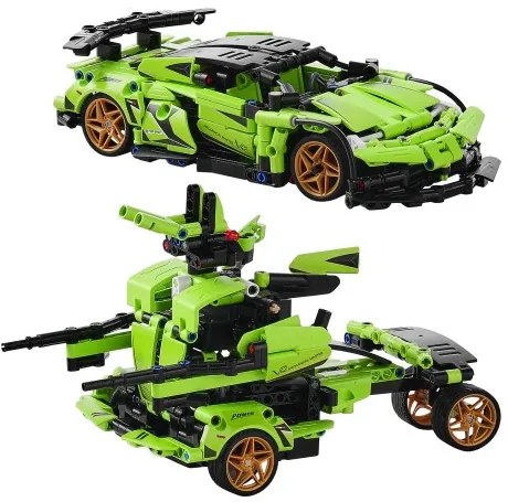 VEVOR STEM Building Toys for Kids 2 in 1 App &amp; Remote Control Car/Robot 461 PCS