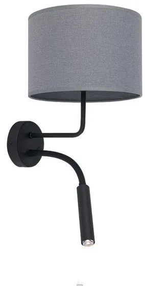 Απλίκα Φωτιστικό Τοίχου 1xE27 1xG9 Γκρι Ύφασμα Reading Light Hotel Plus 9071 Nowodvorski 9071 Γκρι