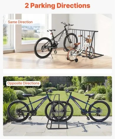 VEVOR Floor Bike Rack for 3-Inch Tire Width Grid Bike Rack 6-Bicycle Capacity