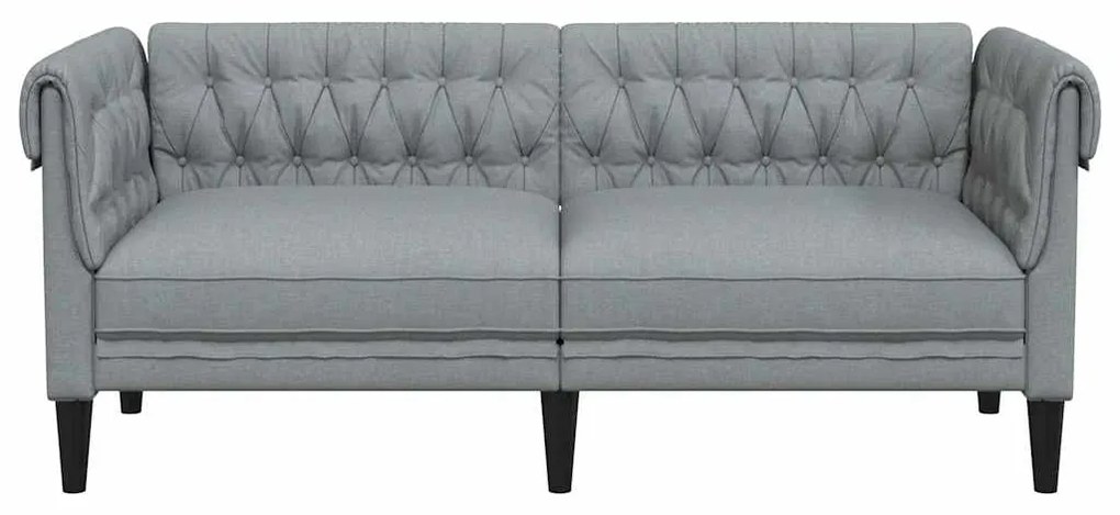 vidaXL Καναπές Διθέσιος Chesterfield Ανοιχτό Γκρι Υφασμάτινος