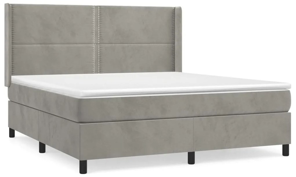 ΚΡΕΒΑΤΙ BOXSPRING ΜΕ ΣΤΡΩΜΑ ΑΝΟΙΧΤΟ ΓΚΡΙ 160X200 ΕΚ. ΒΕΛΟΥΔΙΝΟ 3132627