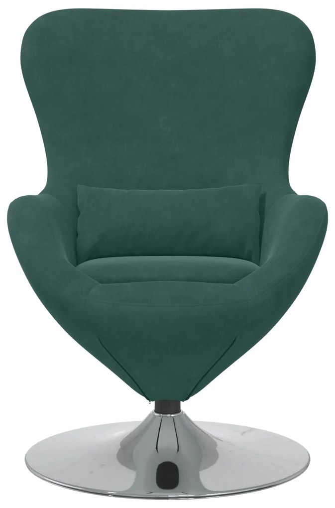 vidaXL Πολυθρόνα Αυγού Dark Green Βελούδο
