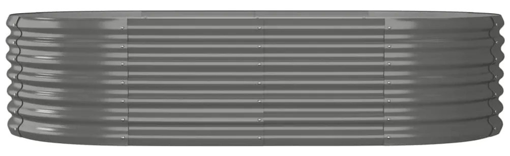 vidaXL Ζαρντινιέρα Γκρι 152x80x36 εκ. Γαλβανισμένος χάλυβας