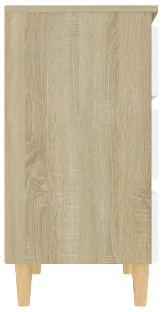 vidaXL Συρταριέρα Λευκό / Sonoma Δρυς 60 x 35 x 69 εκ. από Επεξ. Ξύλο