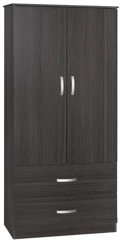 Intrahome Ντουλάπα ρούχων δίφυλλη Zelia Intrahome με 2 συρτάρια χρώμα wenge 79x42x180εκ | SKU: INTRAPA-350111110