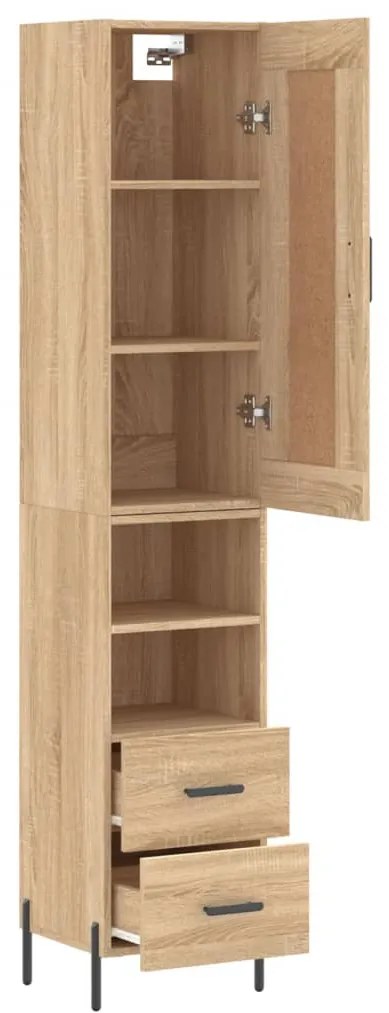 vidaXL Μπουφές Sonoma δρυς 34,5 x 34 x 180 εκ. από Επεξεργασμένο Ξύλο