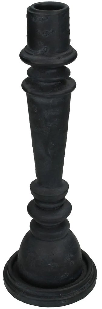 Κηροπήγιο ArteLibre Μαύρο Polyresin 8.5x8.5x25cm-05153466