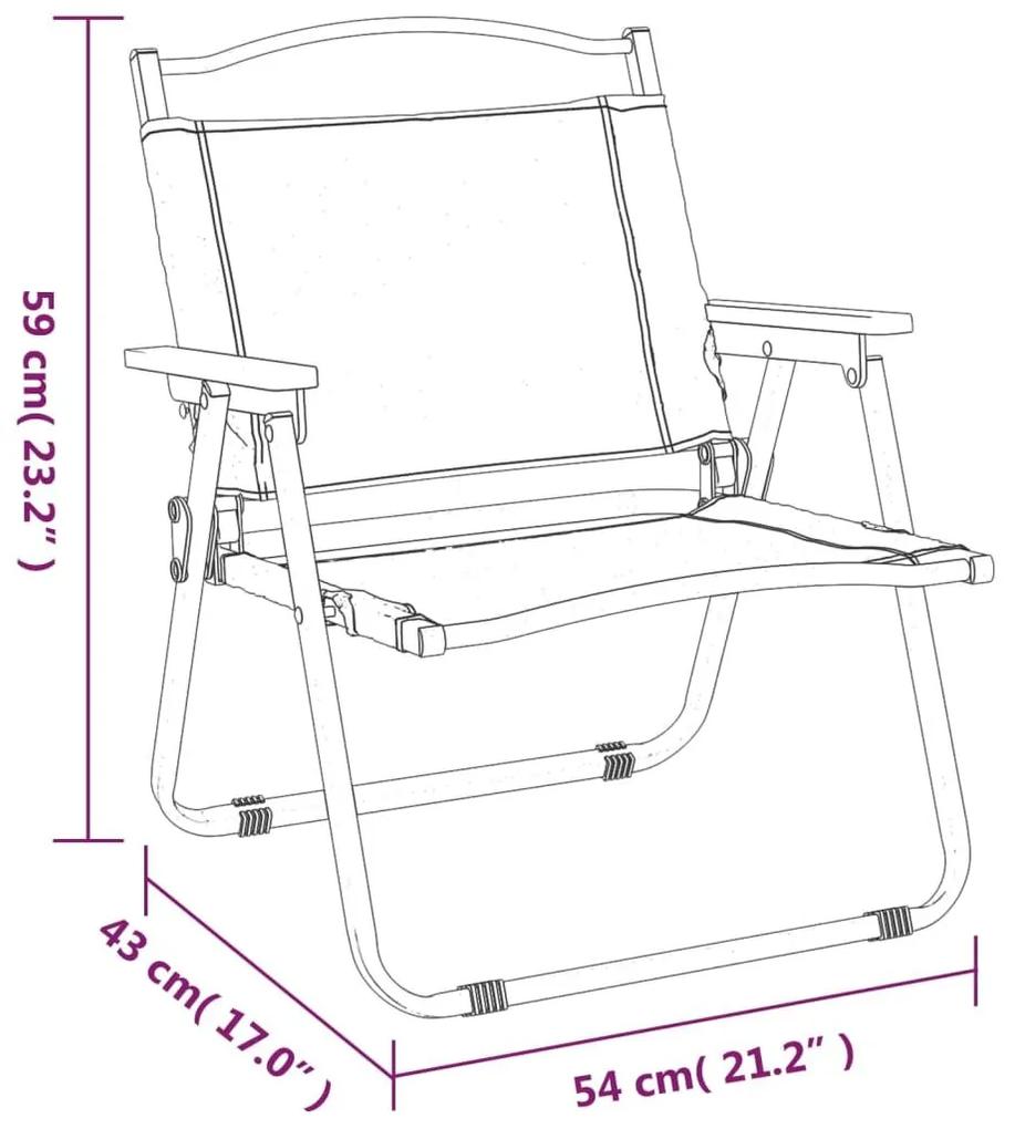Καρέκλες Κάμπινγκ 2 τεμ. Μπεζ 54 x 43 x 59 εκ. Ύφασμα Oxford - Μπεζ