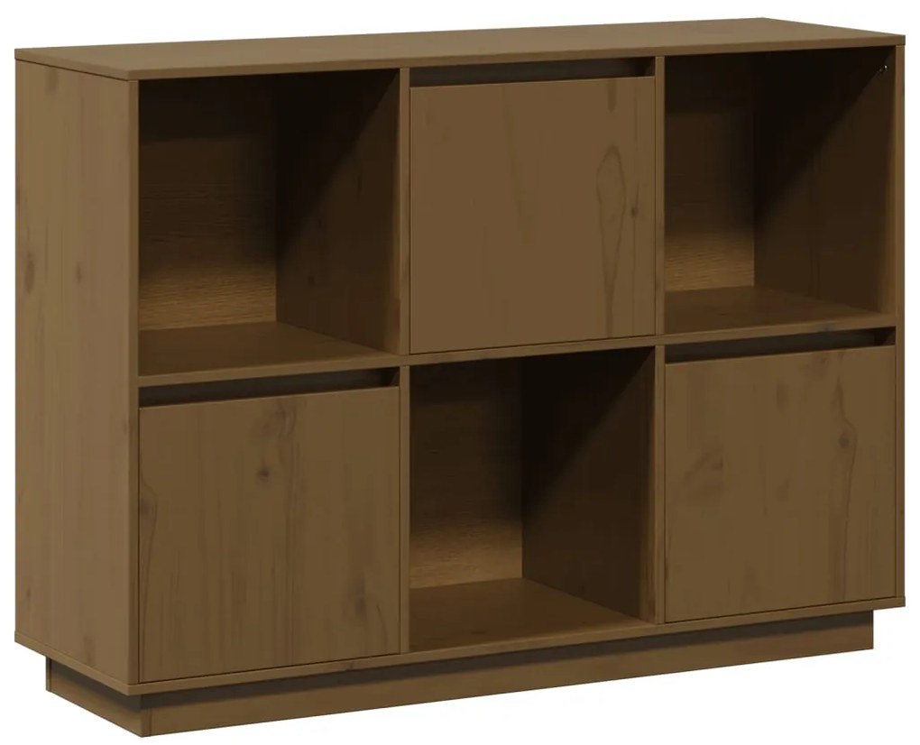 vidaXL Ντουλάπι Καφέ Μελί 110,5x35x80 εκ. από Μασίφ Ξύλο Πεύκου