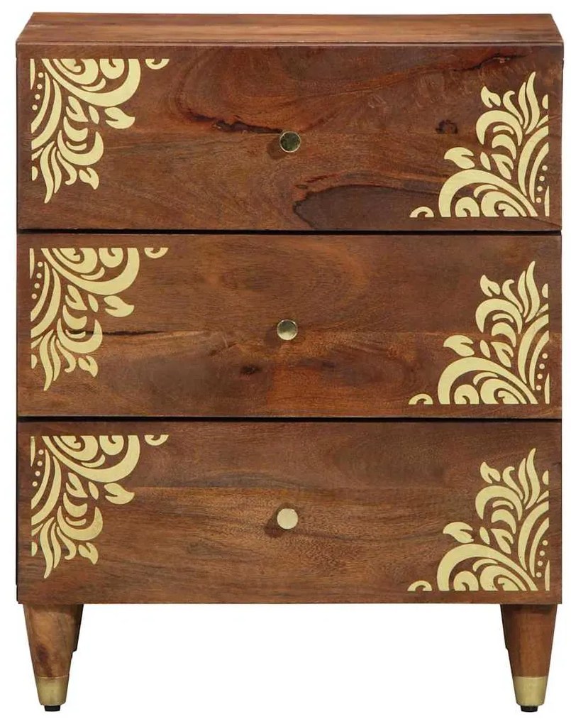 vidaXL Κομοδίνο Μέλι Καφέ 50 x 33 x 62 εκ. Στερεό ξύλο μάνγκο