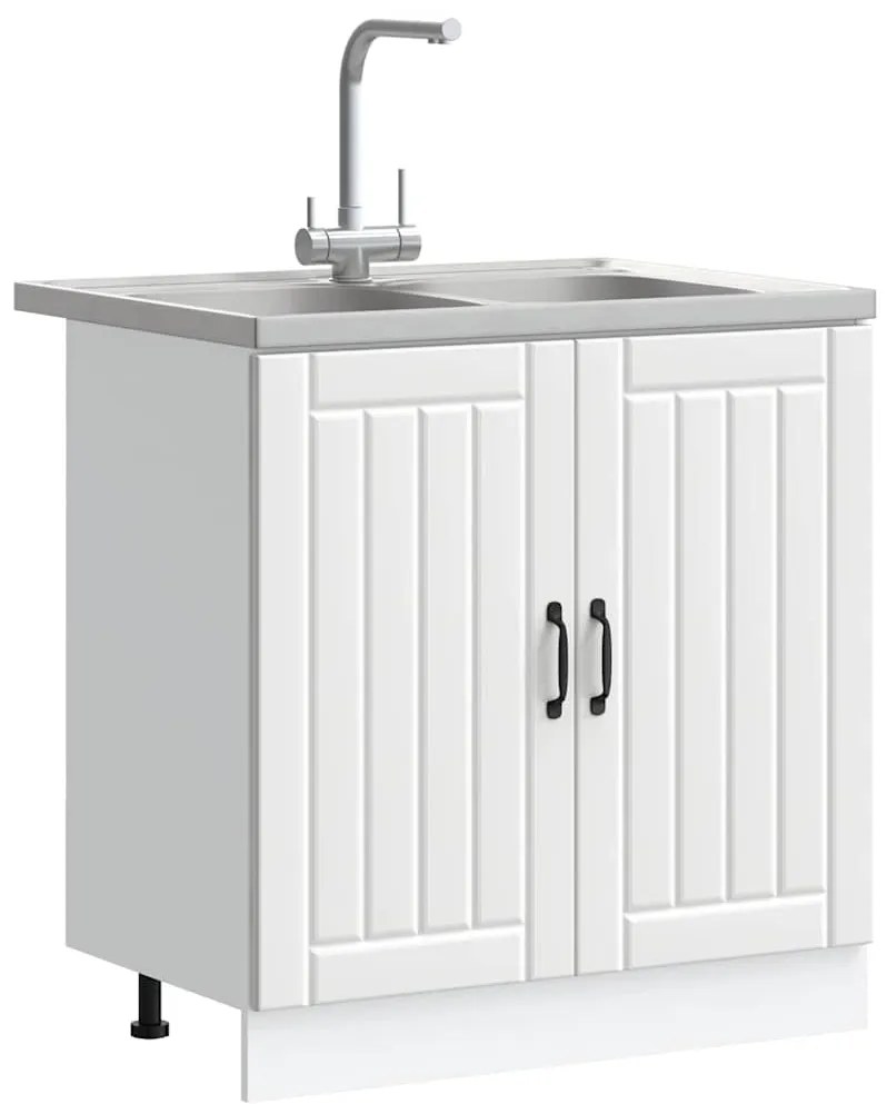 vidaXL Ντουλάπα Κουζίνας με αποθήκευση 2 pcs Λευκό 80 x 46 x 81.5 εκ