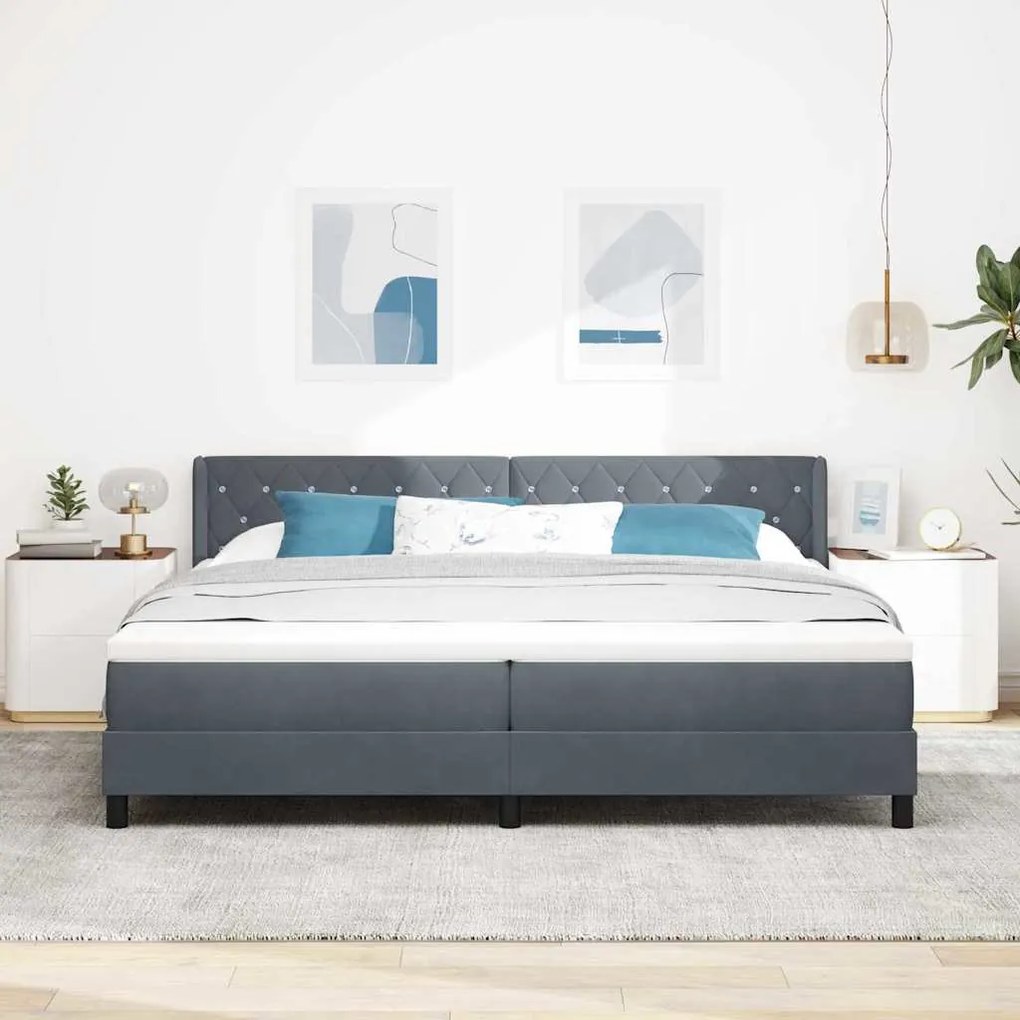 vidaXL Κρεβάτι με Ελατήρια και Στρώμα Μαύρο 100x200 εκ. Βελούδο
