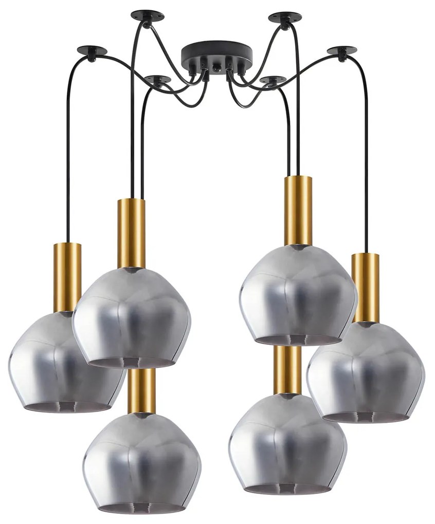 Φωτιστικό Οροφής Πολύφωτο Homelighting 77-8582 Gold/White