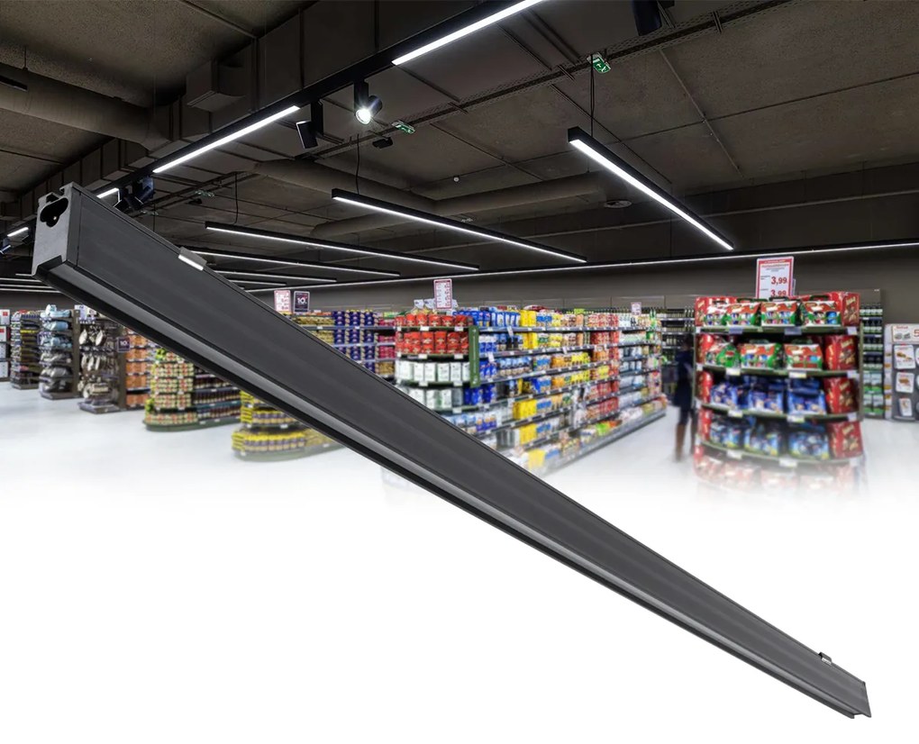 GloboStar MARKET 61022-S Γραμμικό Φωτιστικό Οροφής Linear LED 18W 2170lm 60° AC 220-240V Μ120 x Π2 x Υ4cm Θερμό Λευκό 2700K - Μαύρο - 3 Years Warranty - 61022