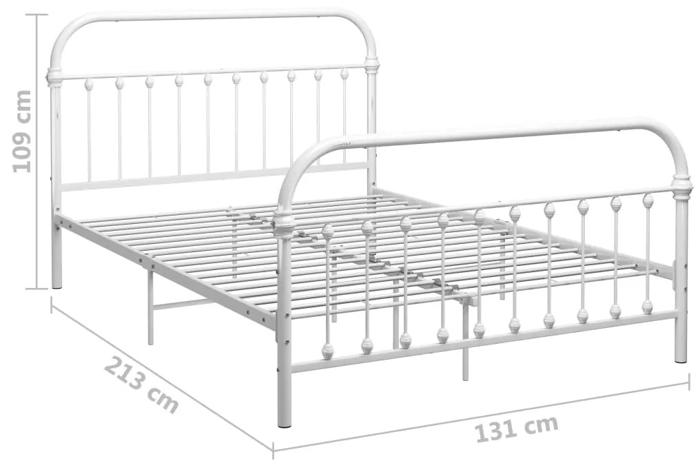 vidaXL Πλαίσιο Κρεβατιού Λευκό 120 x 200 εκ. Μεταλλικό