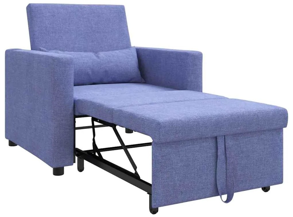 vidaXL Μονός καναπές-κρεβάτι Μπλε τζιν 90 x 165 x 87 εκ. ύφασμα