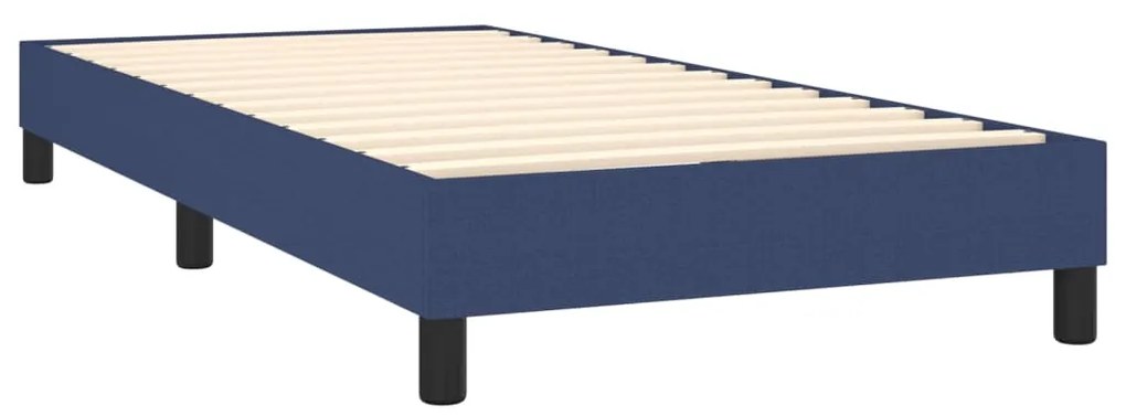 vidaXL Κρεβάτι Boxspring με Στρώμα & LED Μπλε 90x190 εκ. Υφασμάτινο