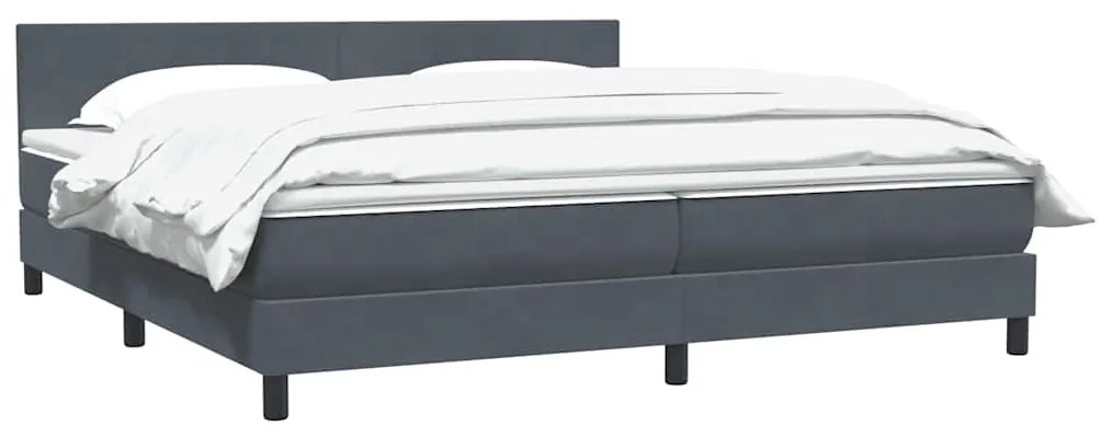 BOX SPRING ΚΡΕΒΑΤΙ ΜΕ ΣΤΡΩΜΑ ΣΚΟΥΡΟ ΓΚΡΙ 180X220 ΕΚ. ΒΕΛΟΥΔΙΝΟ 3316078