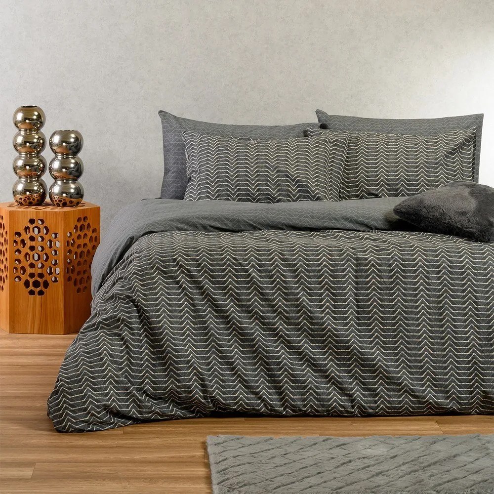 Σεντόνια Paris (Σετ 3τμχ) Anthracite Melinen Μονό 170x270cm 100% Βαμβάκι
