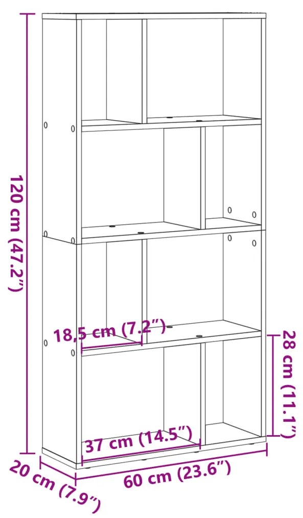 ΒΙΒΛΙΟΘΗΚΗ ΚΑΠΝΙΣΤΗ ΔΡΥΣ 60X20X120 ΕΚ. ΑΠΟ ΕΠΕΞΕΡΓΑΣΜΕΝΟ ΞΥΛΟ 858151