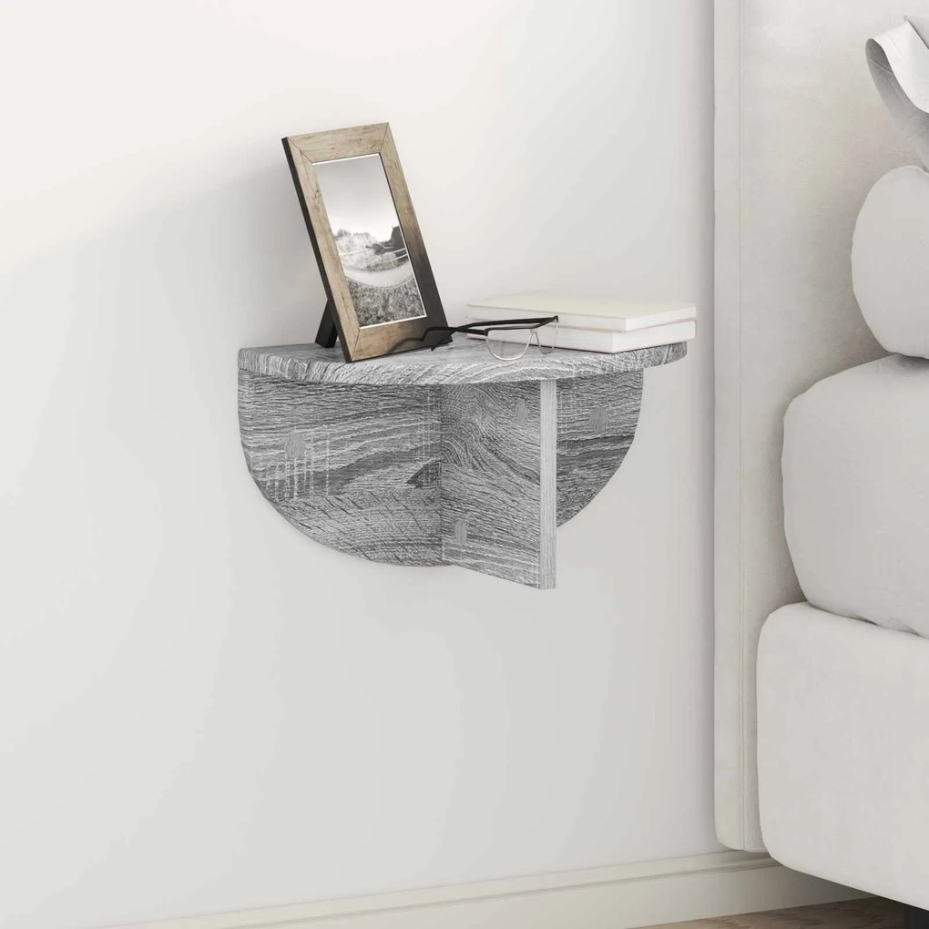 Ράφι Τοίχου Επιτοίχιο 2 pcs Γκρίζο Σονομα 38 x 19 x 19 εκ