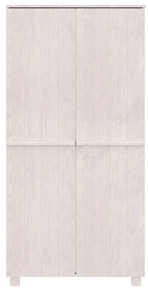 vidaXL Ντουλάπα HAMAR Λευκό 89 x 50 x 180 εκ. από Μασίφ Ξύλο Πεύκου