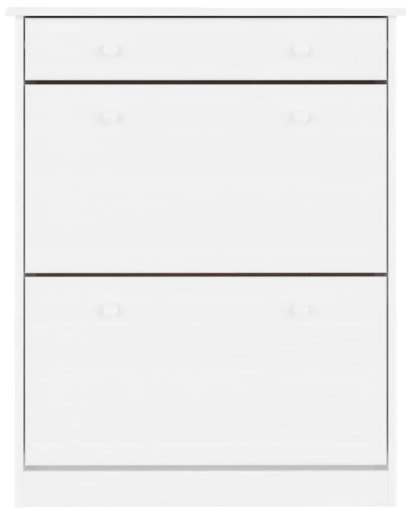 Παπουτσοθήκη ALTA Λευκή 77 x 35 x 96 εκ. από Μασίφ Ξύλο Πεύκου - Λευκό
