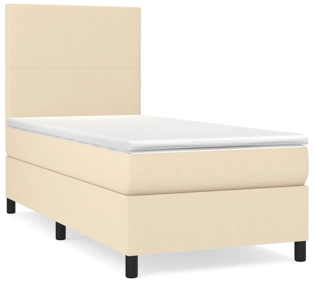 ΚΡΕΒΑΤΙ BOXSPRING ΜΕ ΣΤΡΩΜΑ ΚΡΕΜ 100 X 200 ΕΚ. ΥΦΑΣΜΑΤΙΝΟ 3141598