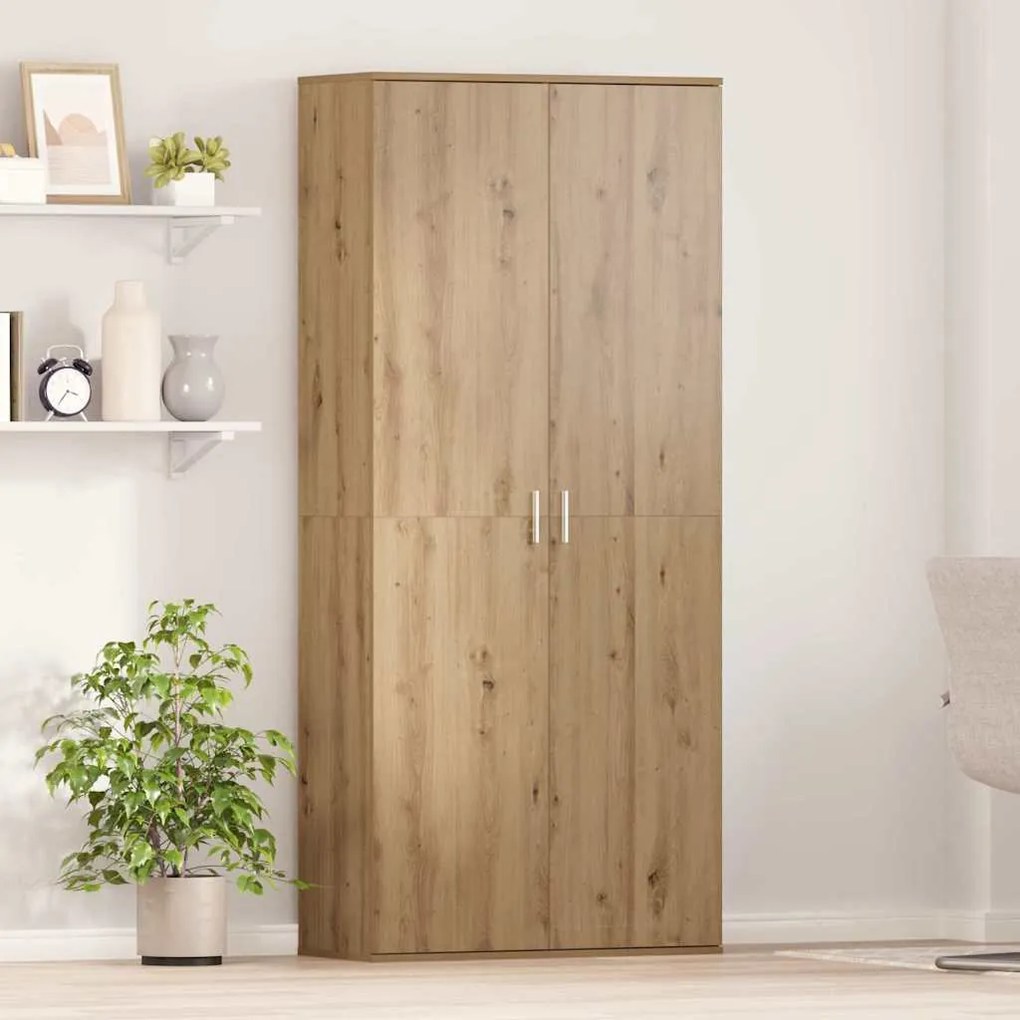 vidaXL Ψηλή Ντουλάπα artisan δρυς 80 x 35 x 180 εκ Επεξεργασμένο ξύλο