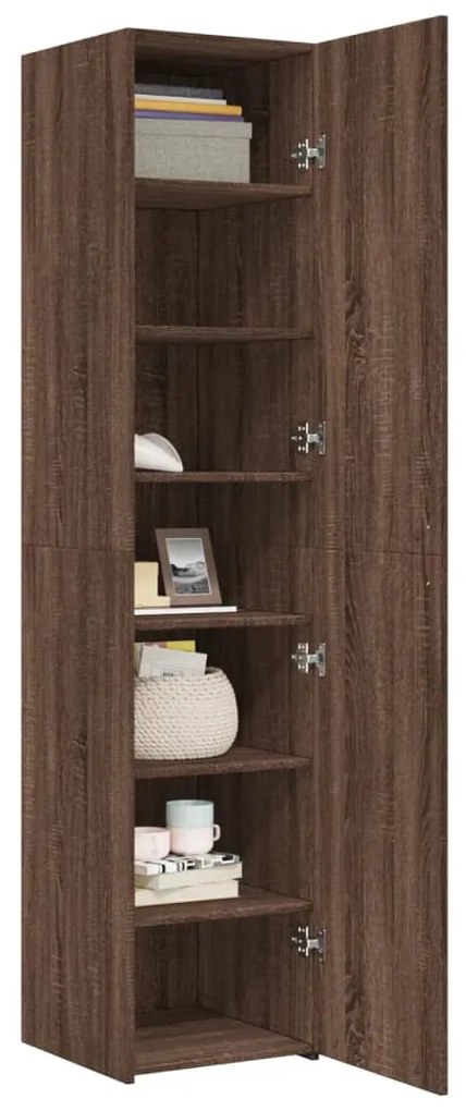 vidaXL Ντουλάπι Καφέ Δρυς 40x42,5x185 εκ. από Επεξεργασμένο Ξύλο