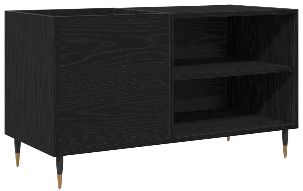 vidaXL Ντουλάπα Δισκογραφίας Μαύρο Δρυς 84,5x38x48 εκ Επεξεργασμένο Ξύλο