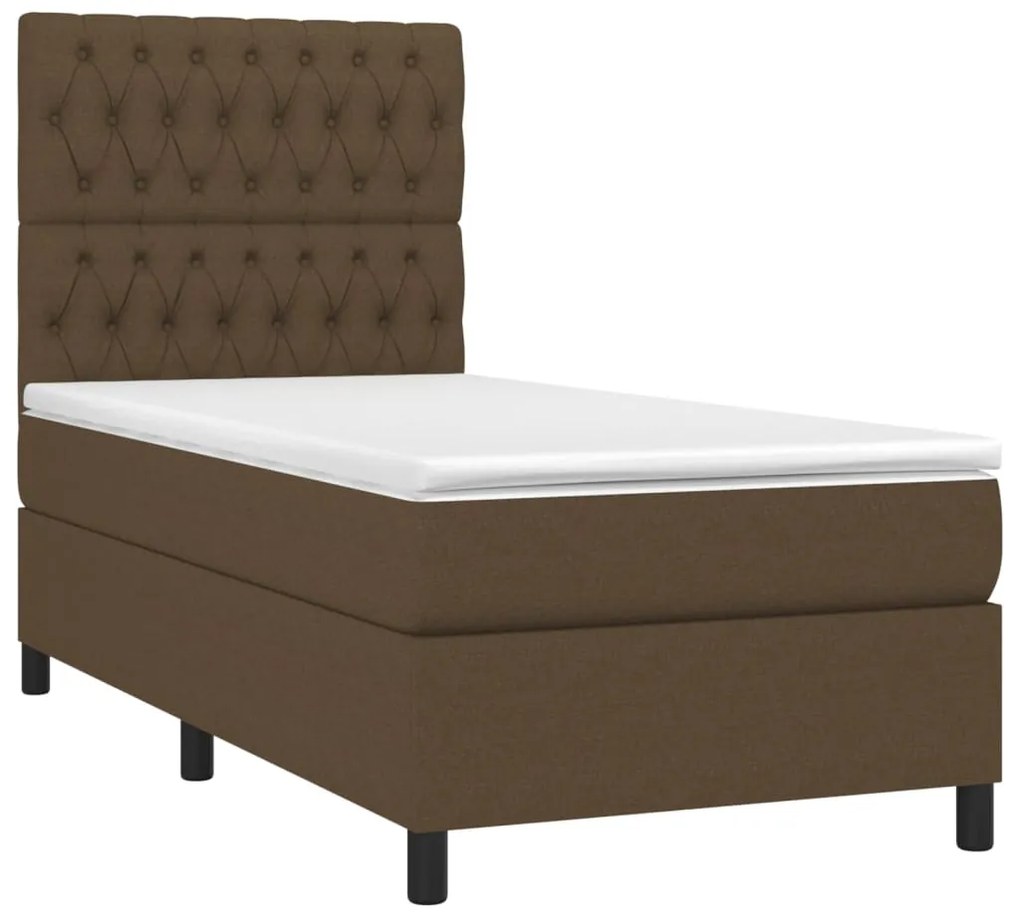 ΚΡΕΒΑΤΙ BOXSPRING ΜΕ ΣΤΡΩΜΑ ΣΚΟΥΡΟ ΚΑΦΕ 100X200 ΕΚ. ΥΦΑΣΜΑΤΙΝΟ 3141996