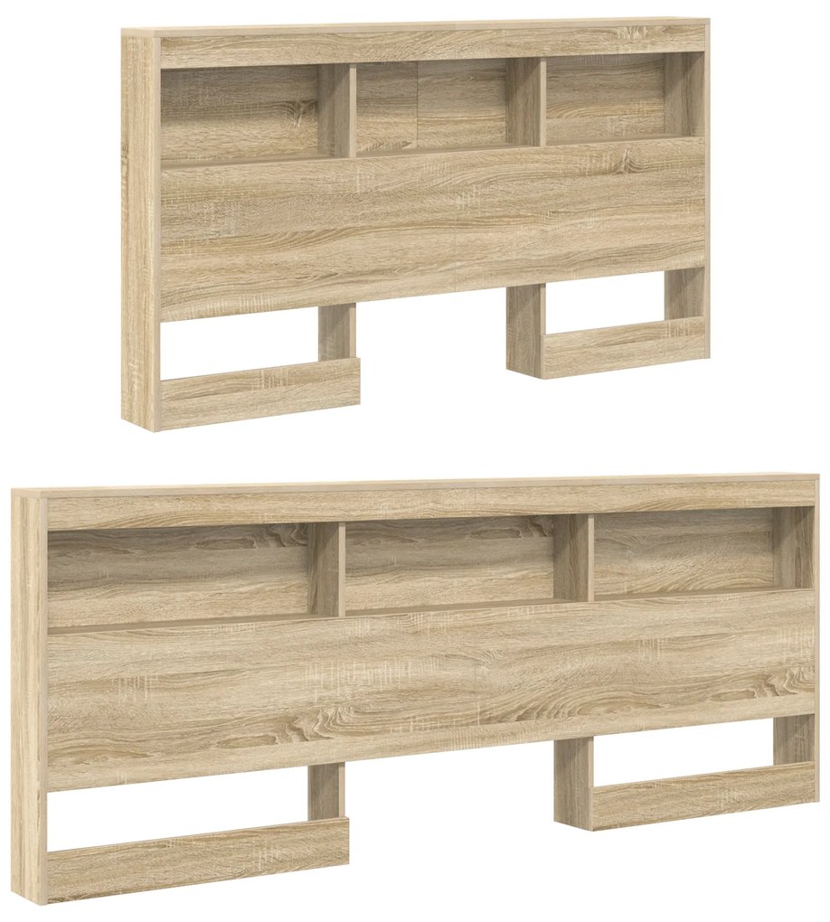 vidaXL Βιβλιοθήκη Κρεβατιού με κεφαλάρι Sonoma Δρυς 140 x 200 cm