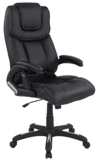 ΚΑΡΕΚΛΑ ΓΡΑΦΕΙΟΥ THORIN HM1050.01 ΜΕ MASSAGE ΜΑΥΡΗ HOMEMARKT 62x70x127Y εκ.