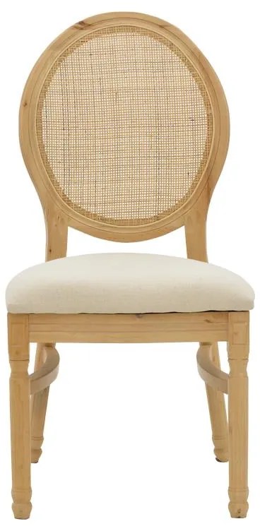 Καρέκλα Canco φυσικό rubberwood-φυσικό rattan 50x55x98εκ