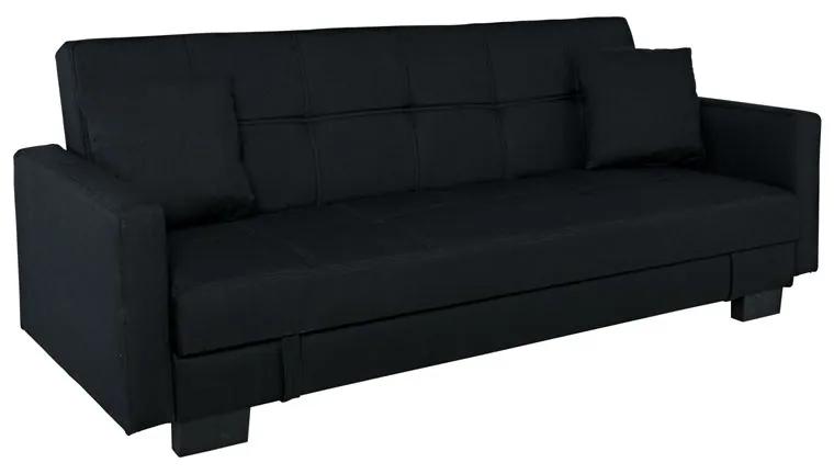 KELSO Καναπές - Κρεβάτι με Αποθηκευτικό Χώρο, 3Θέσιος, Ύφασμα Μαύρο  197x81x80cm Bed:176x105x38cm [-Μαύρο-] [-Ύφασμα-] Ε9928,5