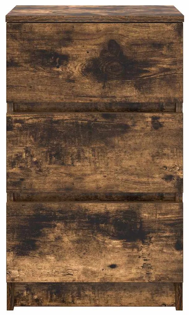 Κομοδίνο με 3 συρτάρια Καπνιστή δρυς 39x35x65 εκ. 861345