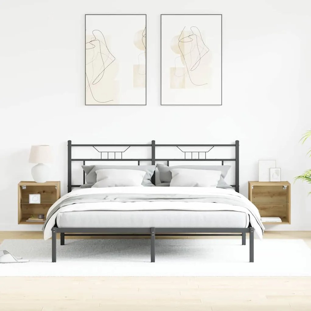 vidaXL Κρεμαστό Ράφι 2 τμχ Δρυός Artisan 40x28,5x40 εκ. Επεξεργασμένο Ξύλο