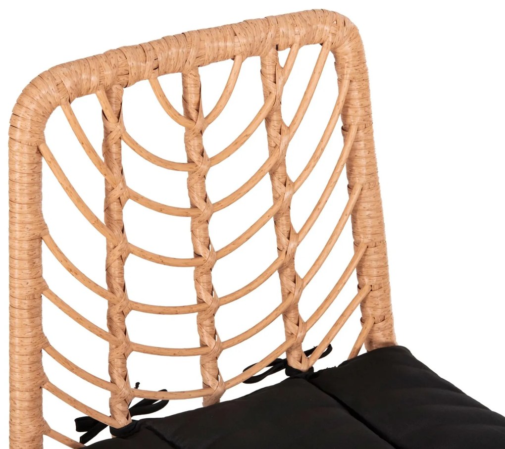 ΣΚΑΜΠΟ ΜΕΣ.ΥΨΟΥΣ GERALD  ΜΕΤΑΛΛΟ&amp;ΜΑΞΙΛΑΡΙ ΜΑΥΡΟ-WICKER ΜΠΕΖ 47x47x101Υεκ. 47x47x101 εκ.
