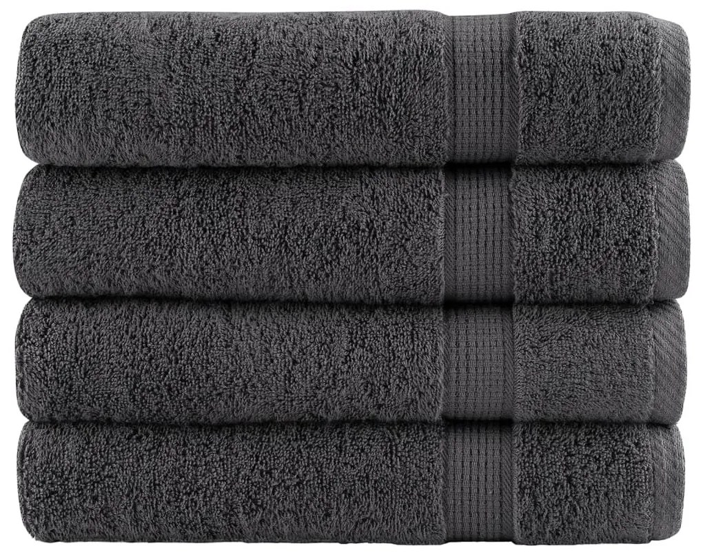 Πετσέτες Μπάνιου Premium SOLUND 4 Τεμ Ανθρακί 70x140εκ 600γρ/μ² 137161