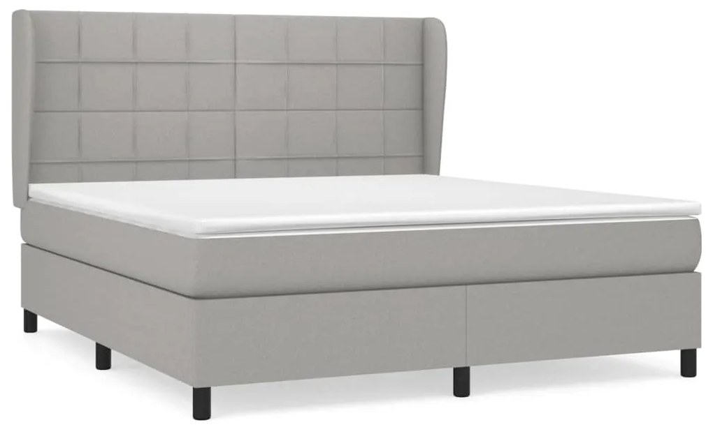 vidaXL Κρεβάτι Boxspring με Στρώμα Αν. Πράσινο 160x200εκ Υφασμάτινο